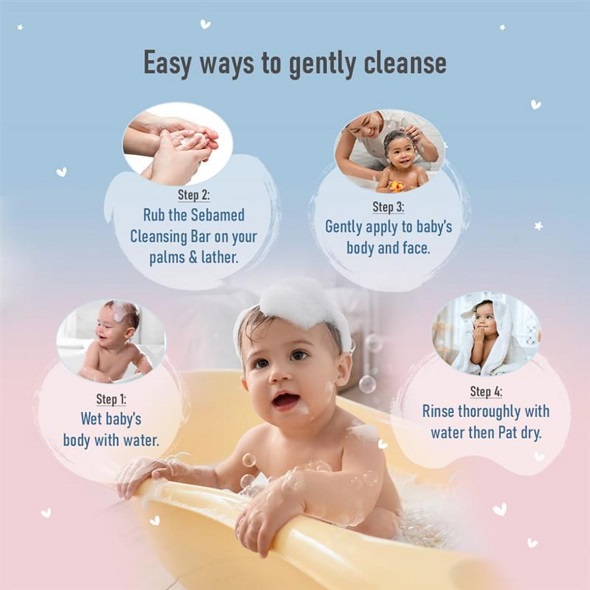 Sebamed Baby Cleansing Bar Soap | Ph 5.5 | With Panthenol | No tears & Soap Free bar | For Delicate skin