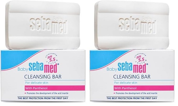 Sebamed Baby Cleansing Bar Soap | Ph 5.5 | With Panthenol | No tears & Soap Free bar | For Delicate skin