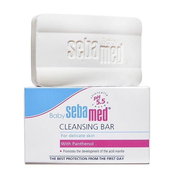 Sebamed Baby Cleansing Bar Soap | Ph 5.5 | With Panthenol | No tears & Soap Free bar | For Delicate skin