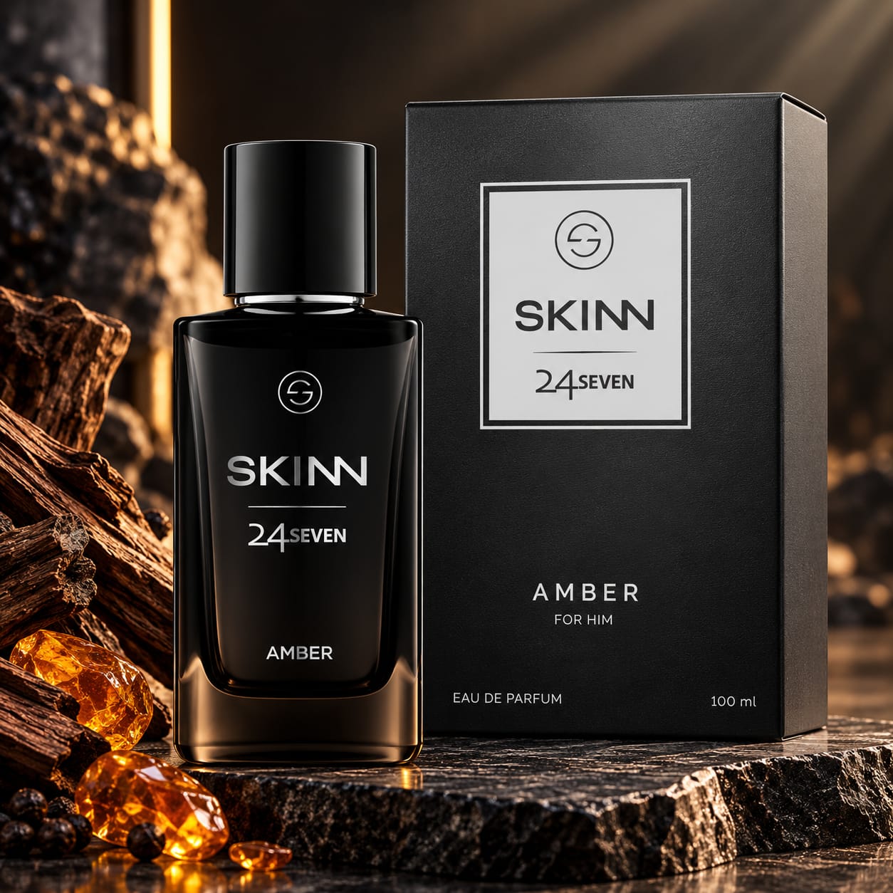 Skinn 24seven Amber Perfume For Men EDP 100ml