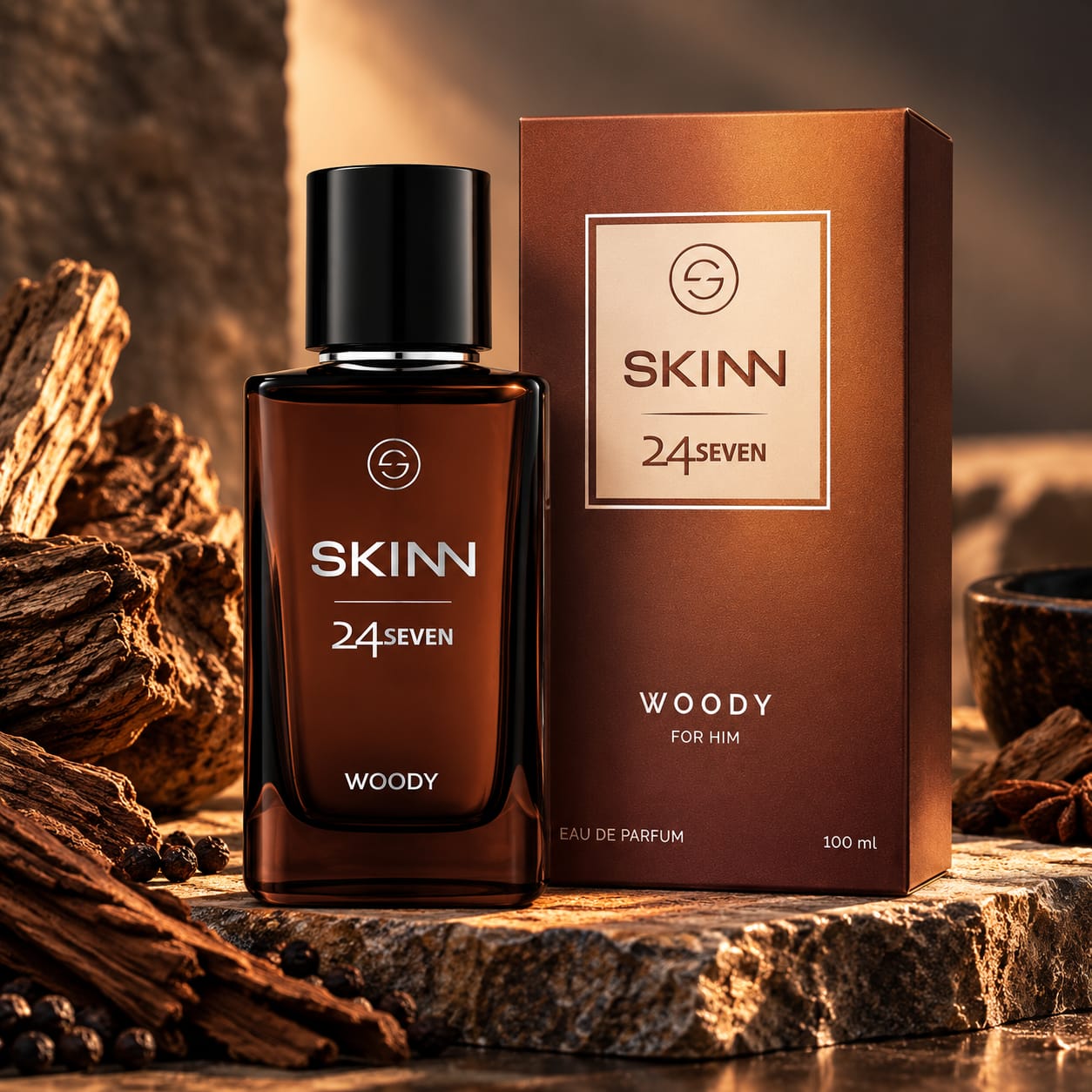 Skinn 24Seven Woody Perfume For Men EDP 100ml