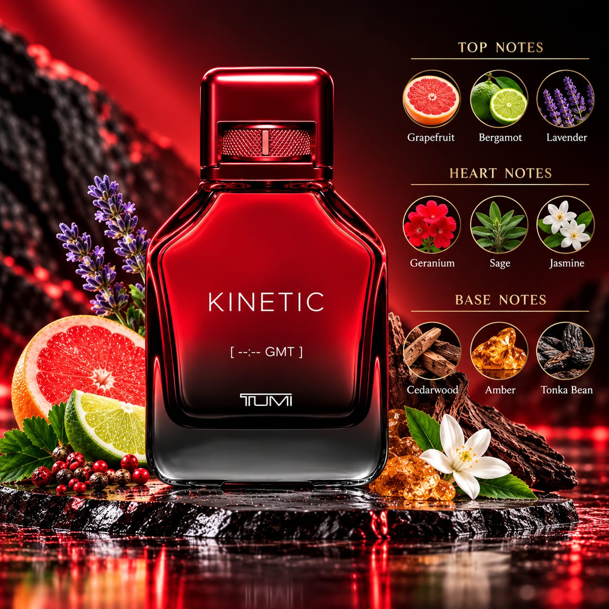 TUMI Kinetic [--:-- GMT] Perfume For Men EDP 100ml