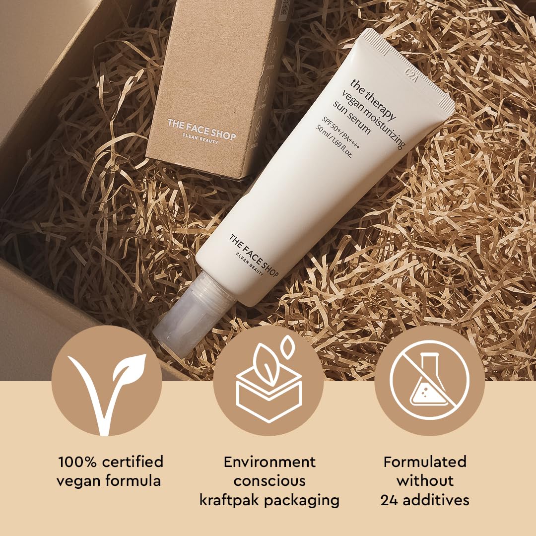 The Face Shop The Therapy Vegan Moisturizing Sun Serum SPF 50/PA+