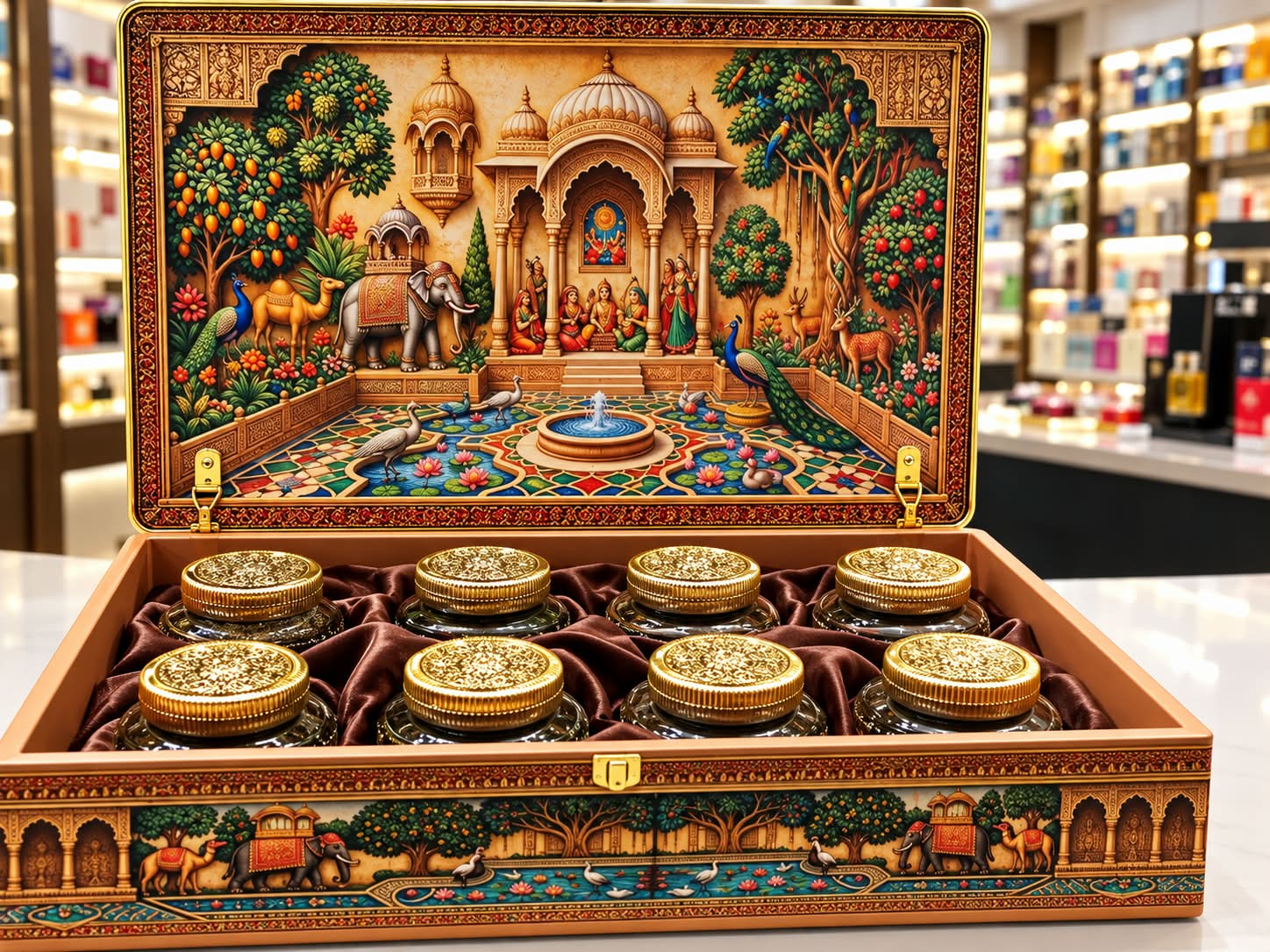 TOS Dryfruit Box 8Jar With Dimond Design