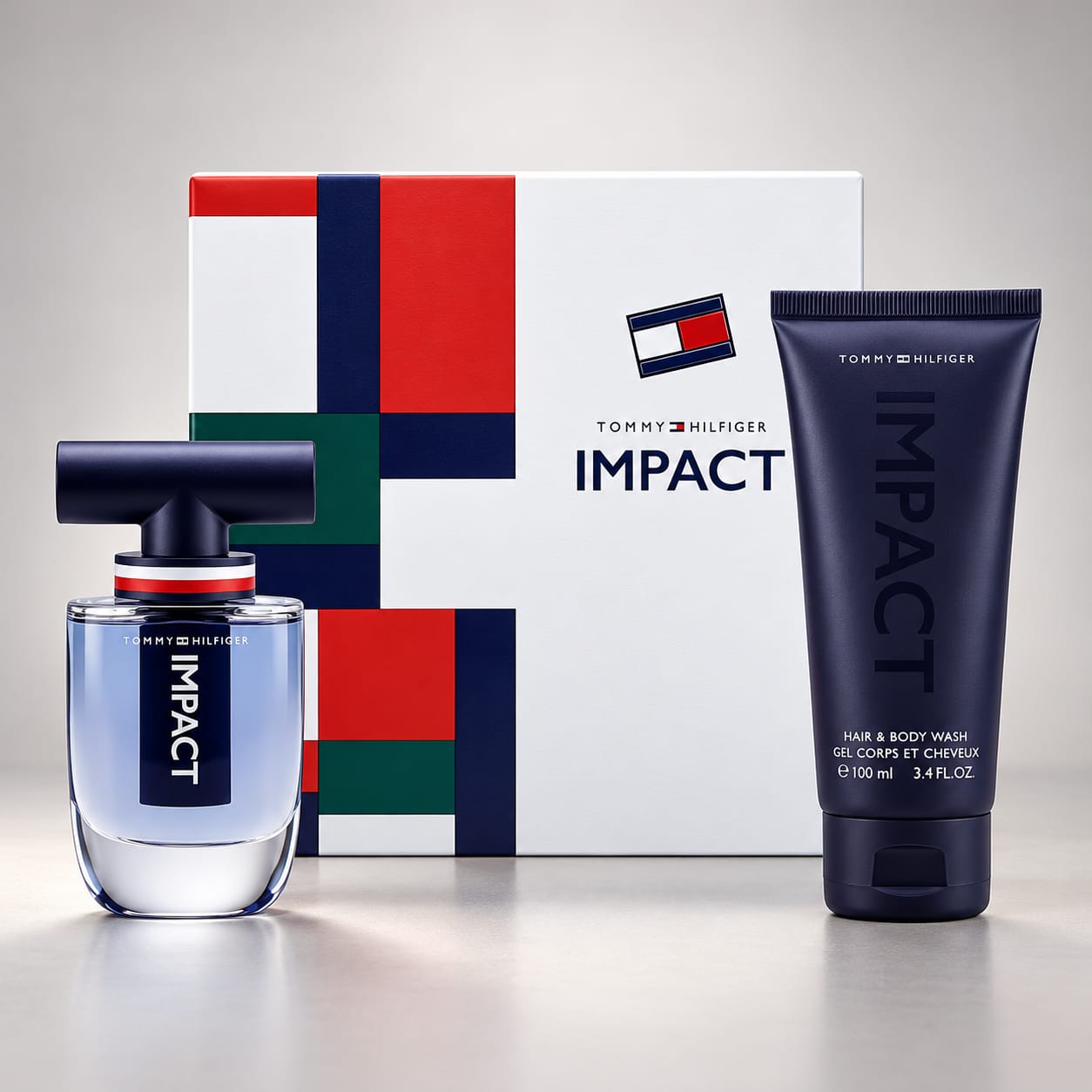 Tommy Hilfiger Impact Gift Set For Men 50ml Perfume + 100ml Hair & Body Wash