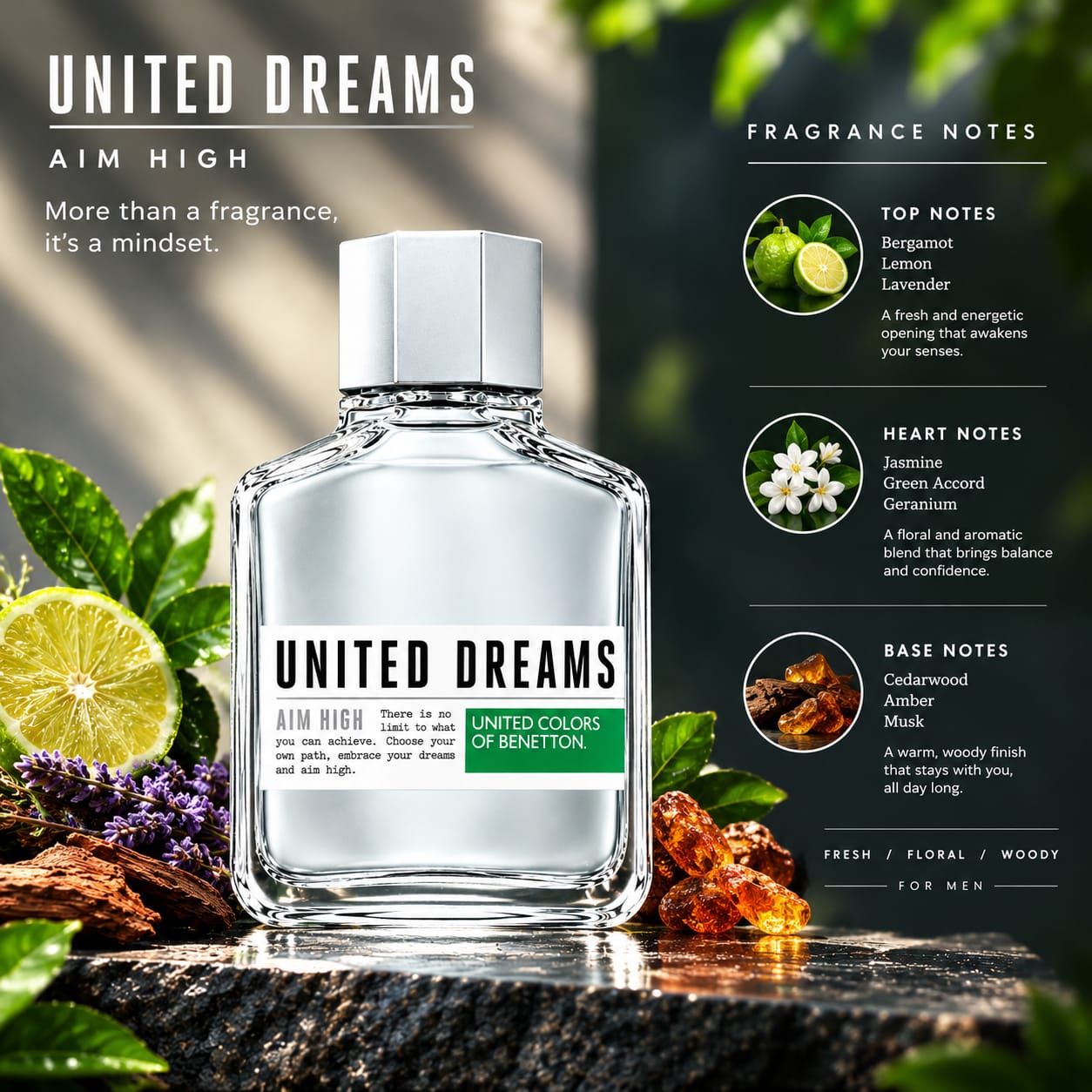 United Colors Of Benetton Aim High Perfume For Men EDT 200ml