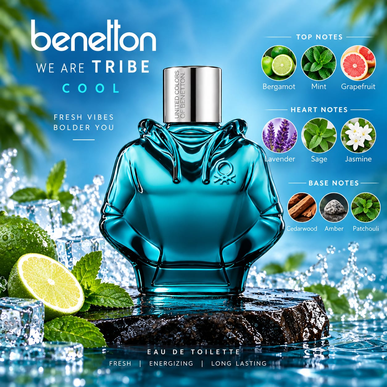 United Colors Of Benetton We Are Tribe Cool Perfume For Men EDT 90ml