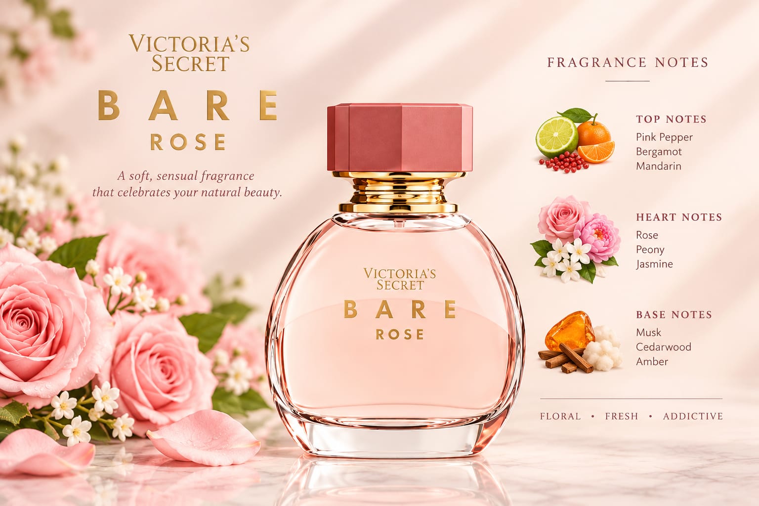 Victoria’s Secret Bare Rose Perfume For Women EDP 100ml