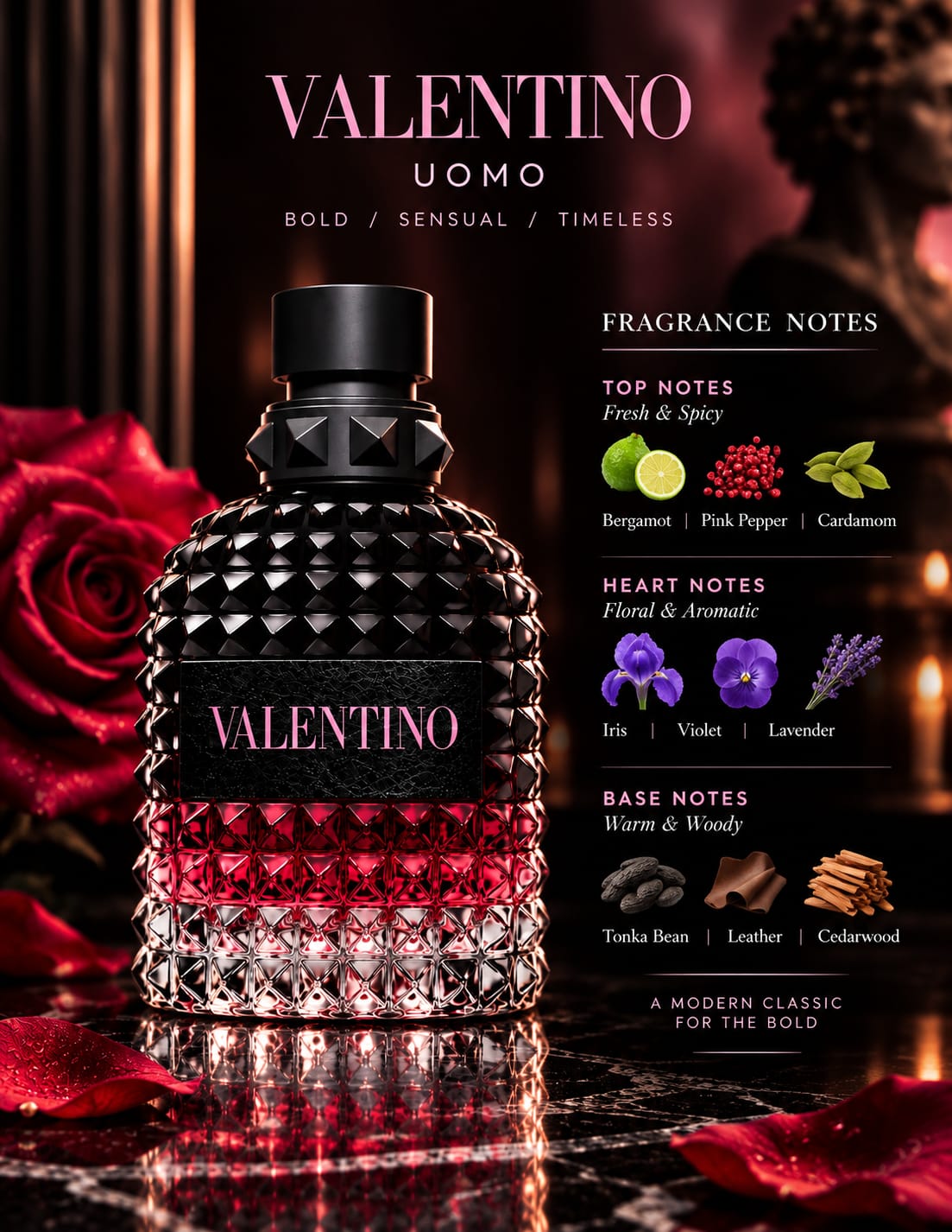 Valentino Uomo Born In Roma Intense Perfume For Men EDP Intense 100ml