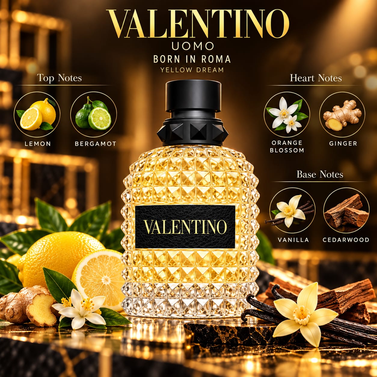 Valentino Uomo Born In Roma Yellow Dream Perfume For Men EDT 100ml