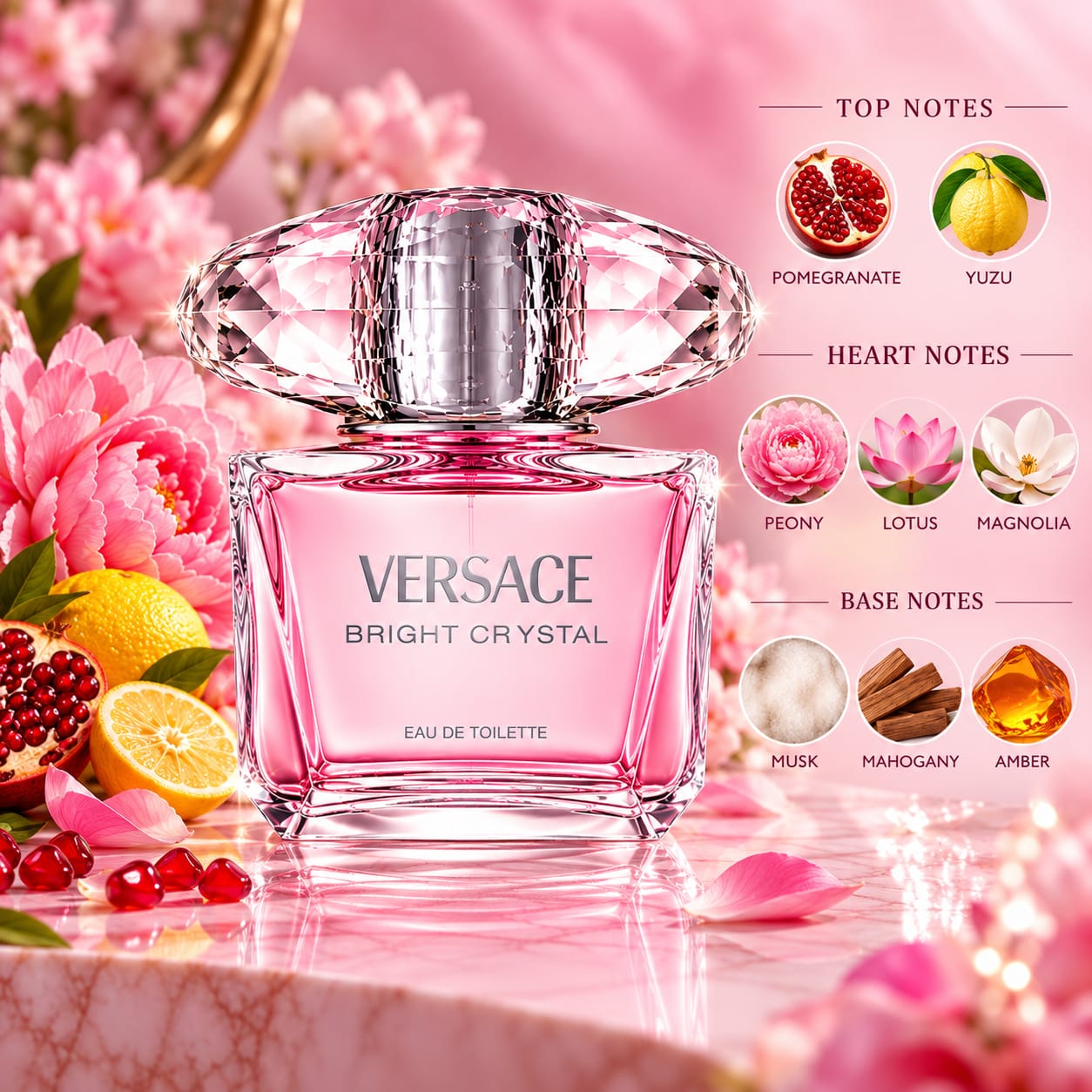 Versace Bright Crystal Pour Femme Perfume For Women EDT 90ml