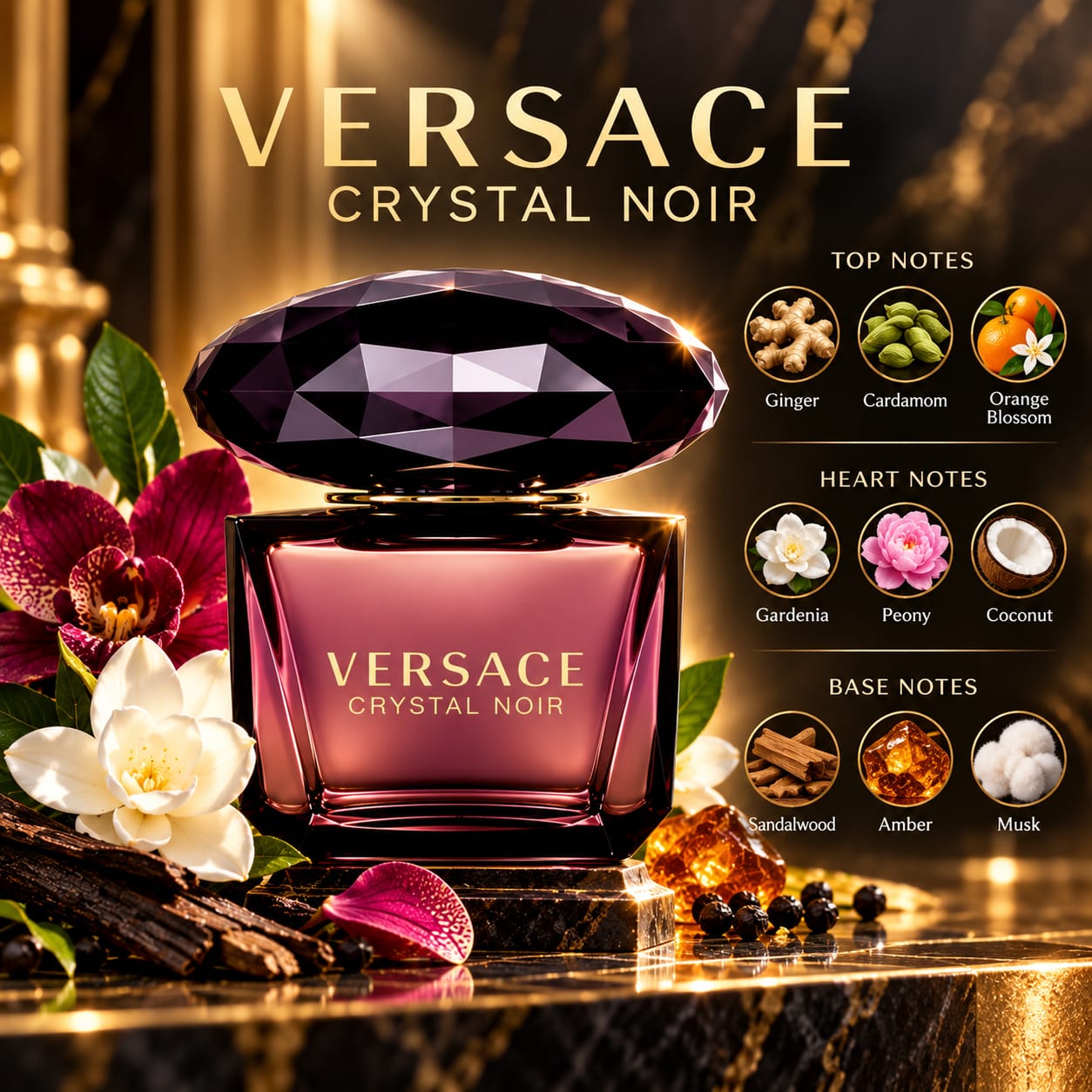 Versace Crystal Noir Pour Femme Perfume For Women EDP 90ml