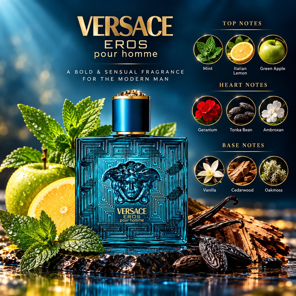 Versace Eros Pour Homme Parfum Perfume For Men 100ml