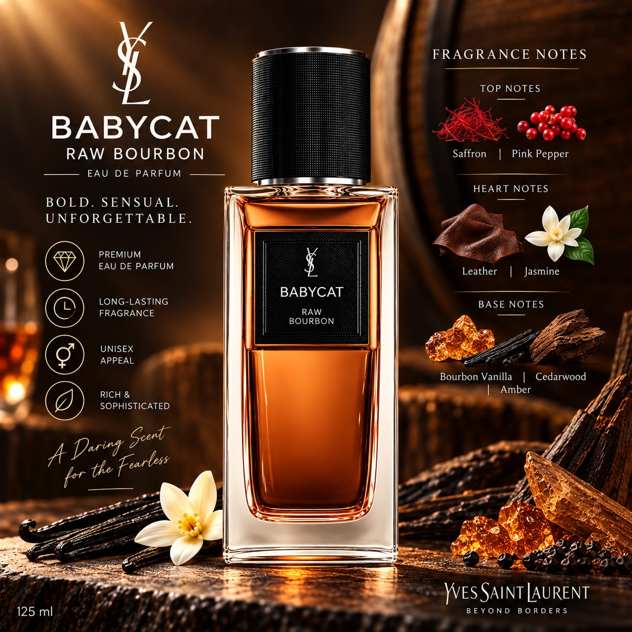 Yves Saint Laurent Babycat Raw Bourbon Perfume 125ml