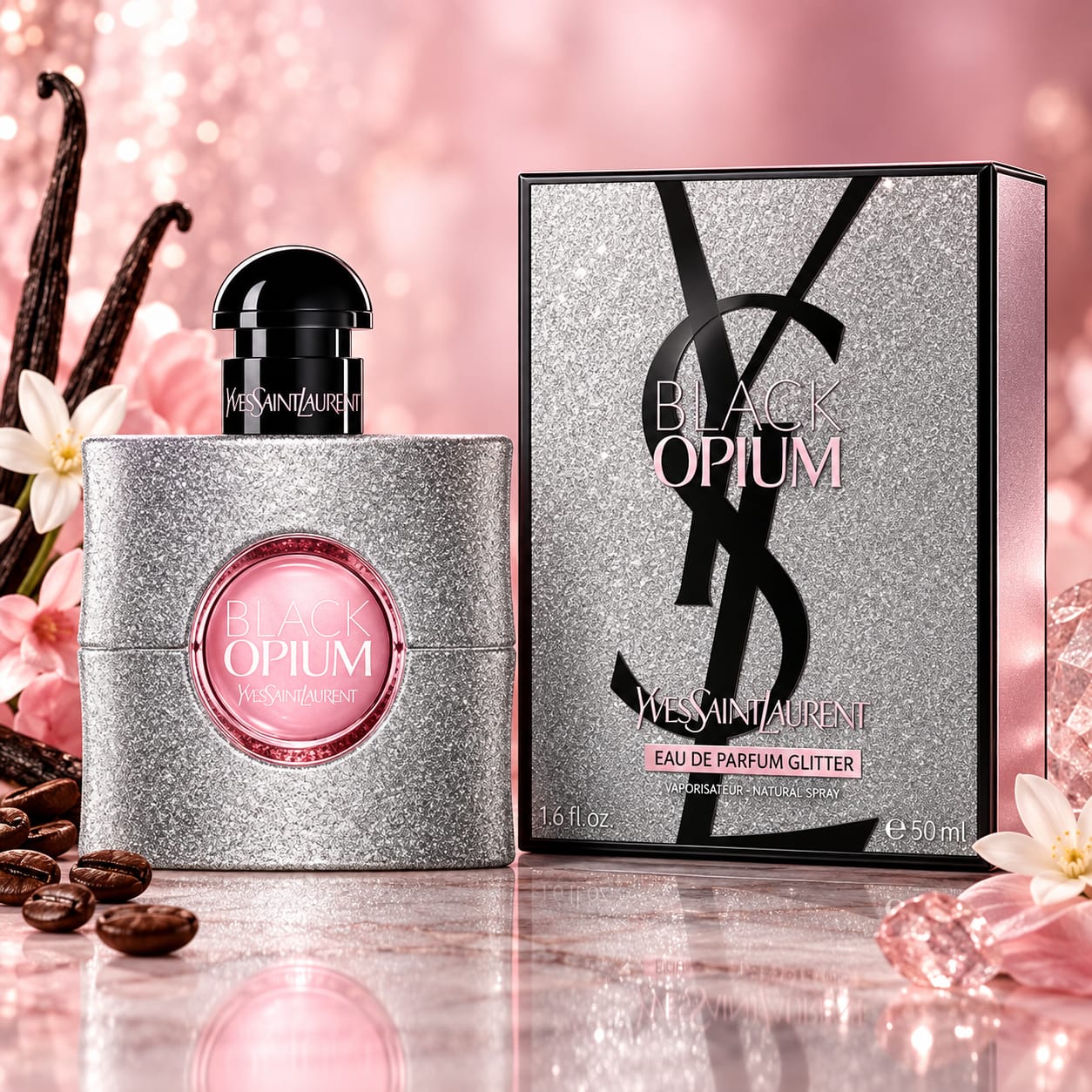 Yves Saint Laurent Black Opium Perfume For Women EDP Glitter 90ml