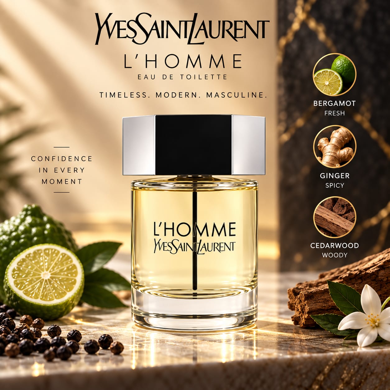 Yves Saint Laurent L'Homme Perfume For Men EDT 100ml