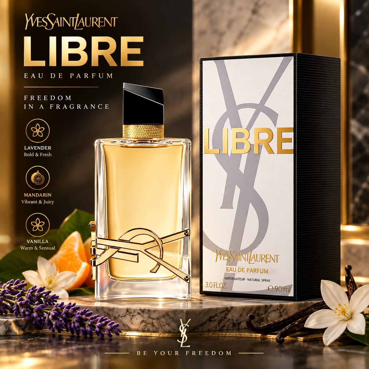 Yves Saint Laurent Libre Perfume For Women EDP 90ml