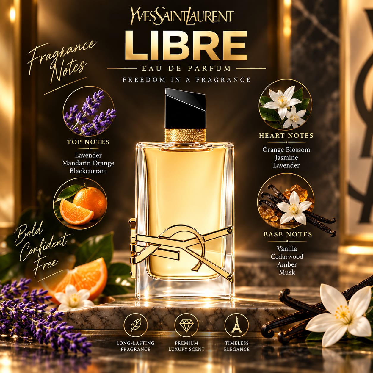 Yves Saint Laurent Libre Perfume For Women EDP 90ml