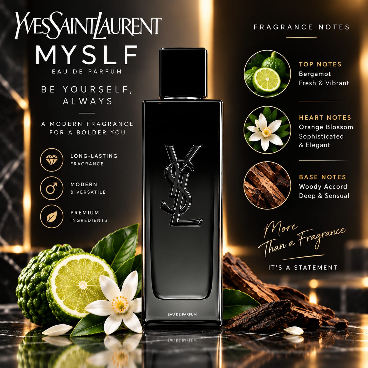 Yves Saint Laurent Myslf Perfume For Men EDP 100ml