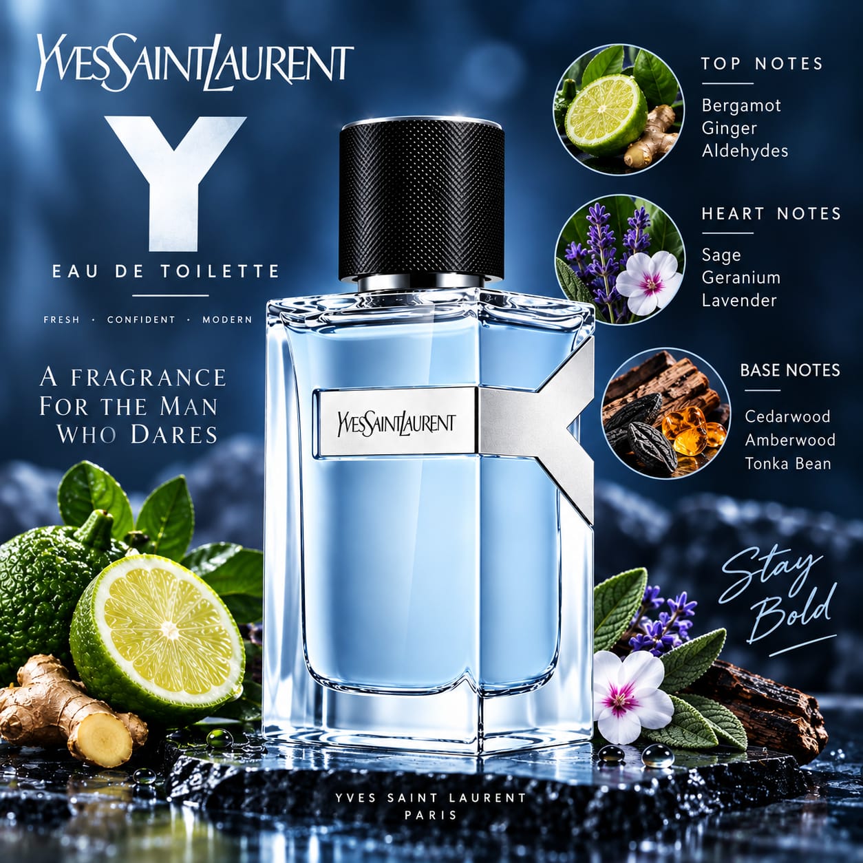 Yves Saint Laurent Y Perfume For Men EDT 100ml
