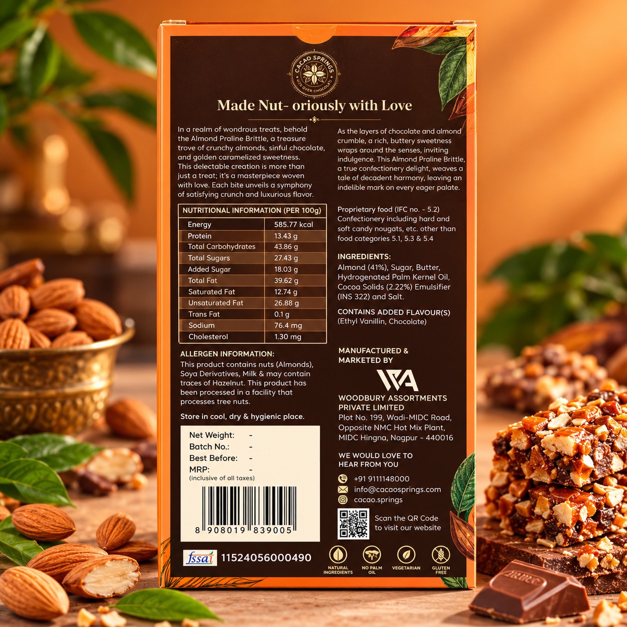 Cacao Springs Almond Praline Brittle