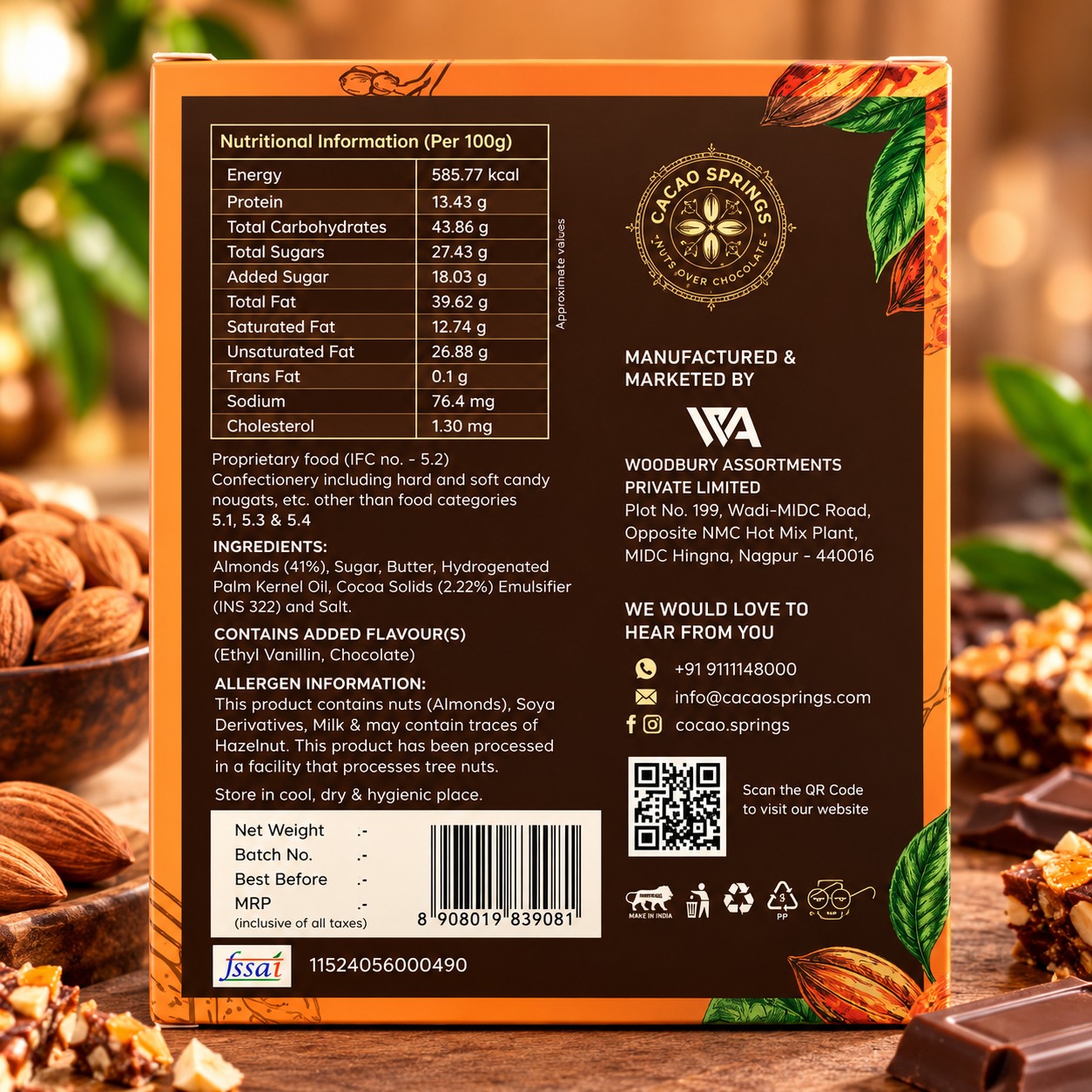 Cacao Springs Almond Praline Brittle