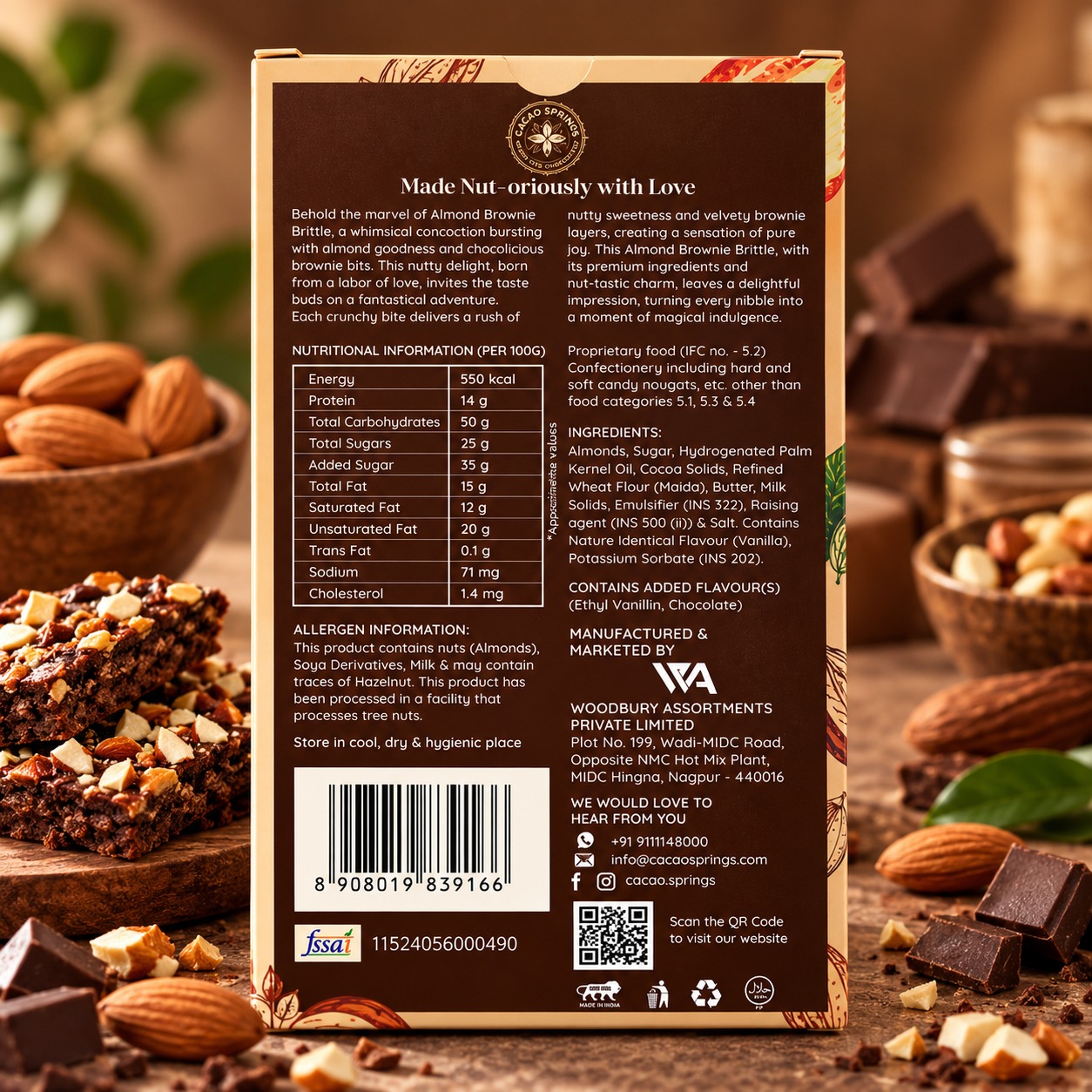 Cacao Springs Almond Brownie Brittle