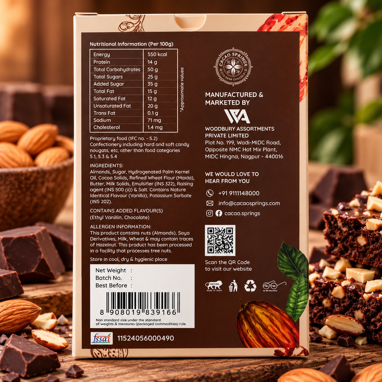 Cacao Springs Almond Brownie Brittle