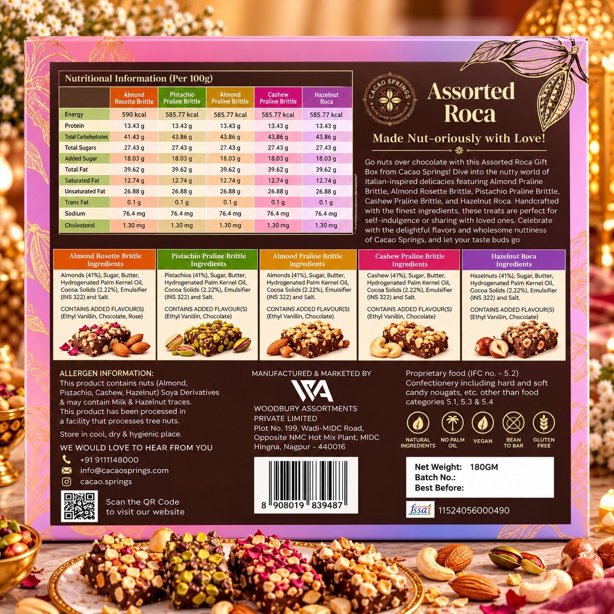 Cacao Springs Roca Assorted Collection 180gm
