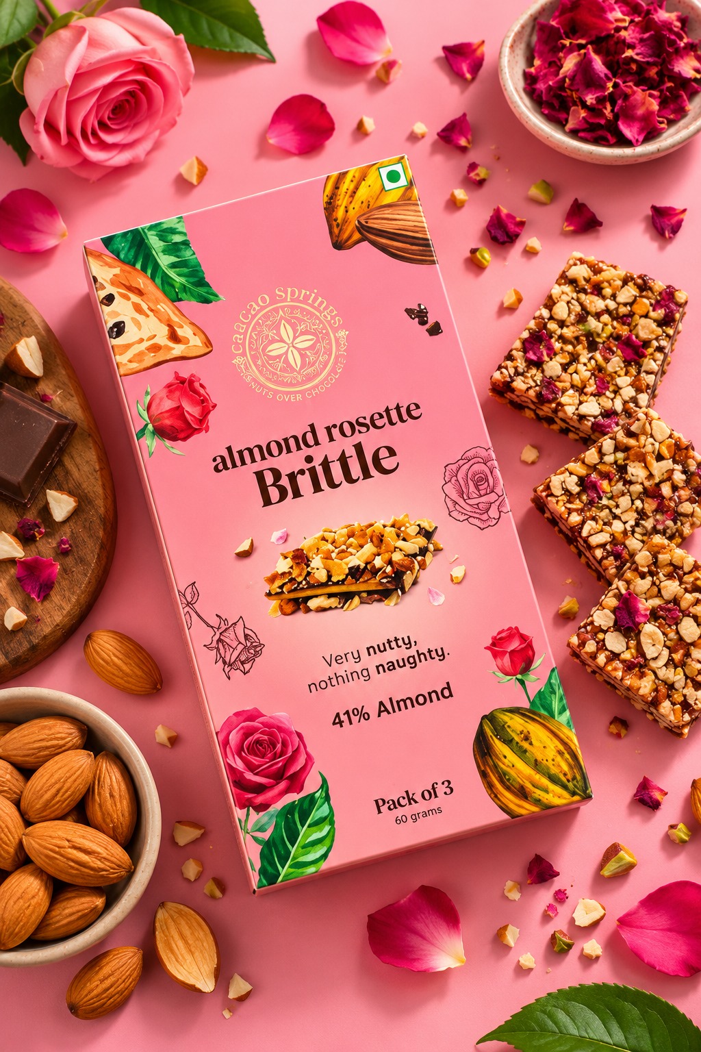 Cacao Springs Almond Rosette Brittle