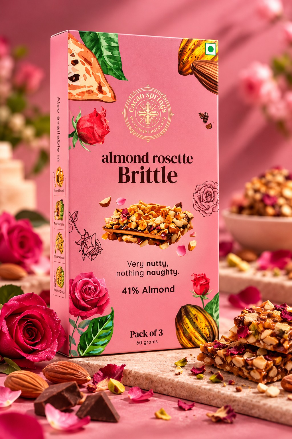 Cacao Springs Almond Rosette Brittle