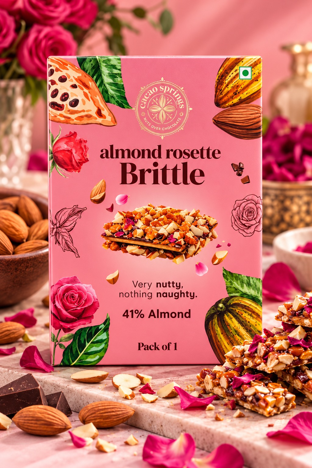 Cacao Springs Almond Rosette Brittle