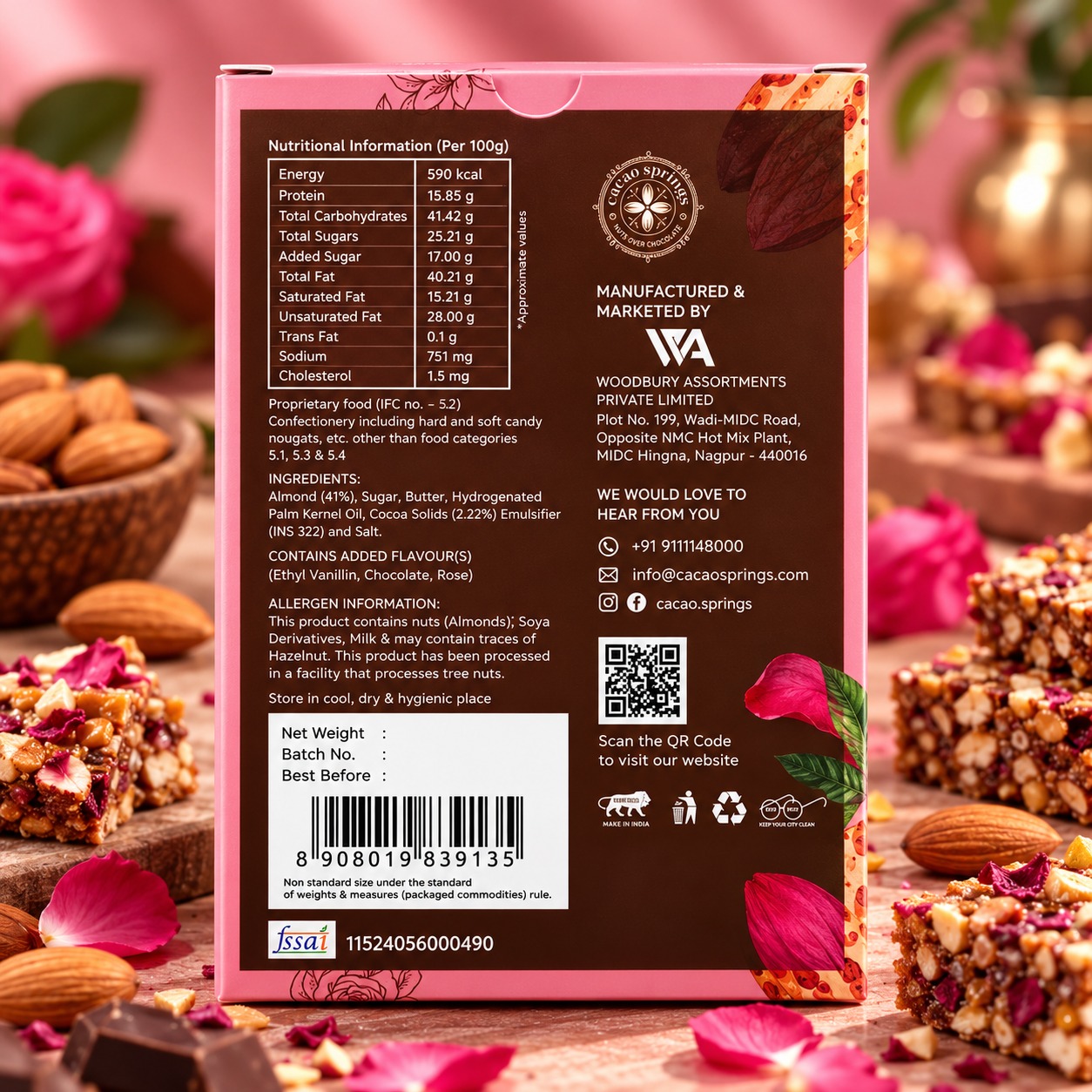 Cacao Springs Almond Rosette Brittle
