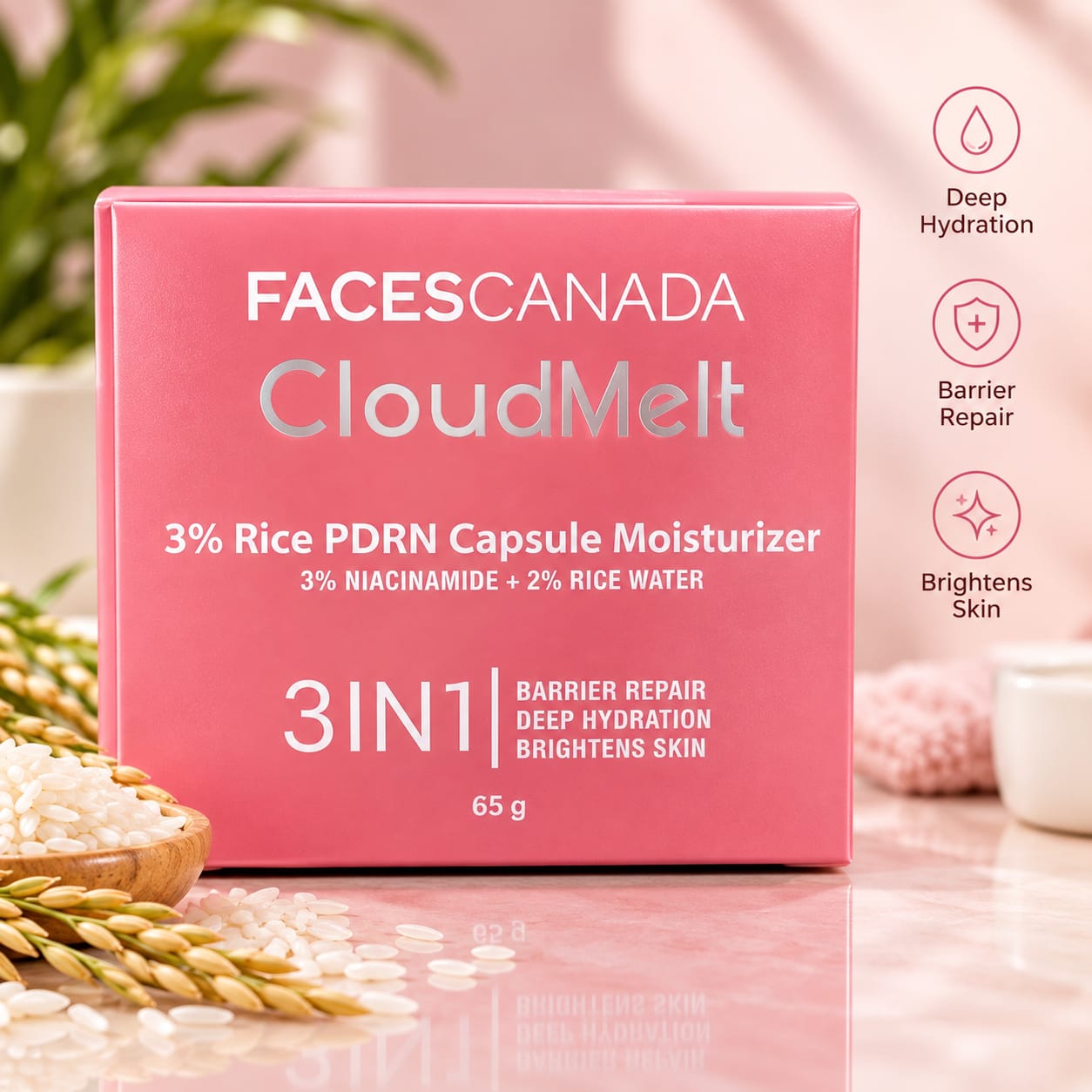 Faces Canada CloudMelt 3% Rice PDRN Capsule Moisturizer 3in1 [Barrier Repair / Deep Hydration / Brightens Skin ]...65G