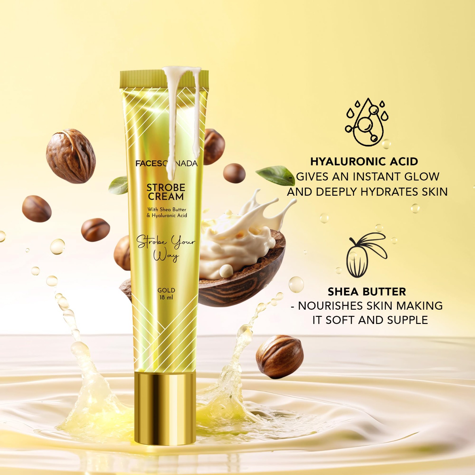 Faces Canada Strobe Cream With Shea Butter & Hyaluronic Acid