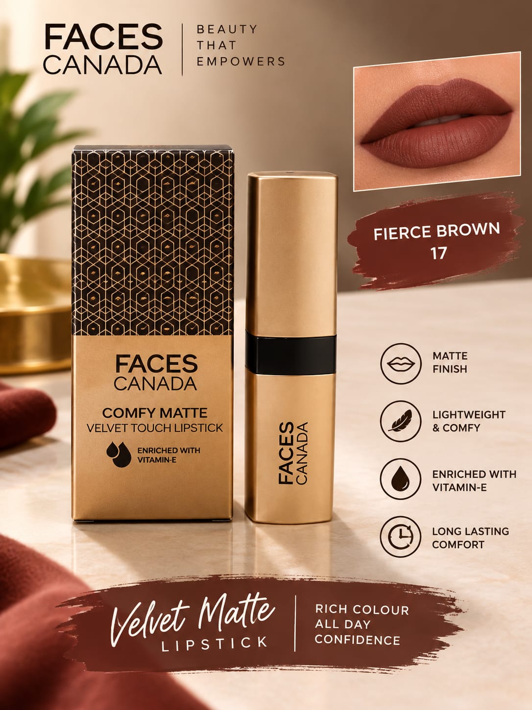 Faces Canada Comfy Matte Velvet Touch LIpstick