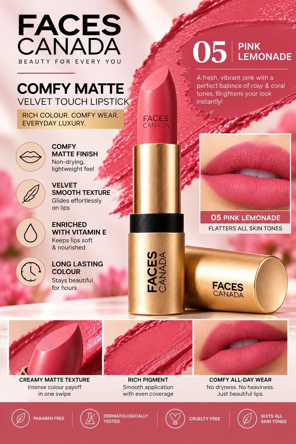 Faces Canada Comfy Matte Velvet Touch LIpstick