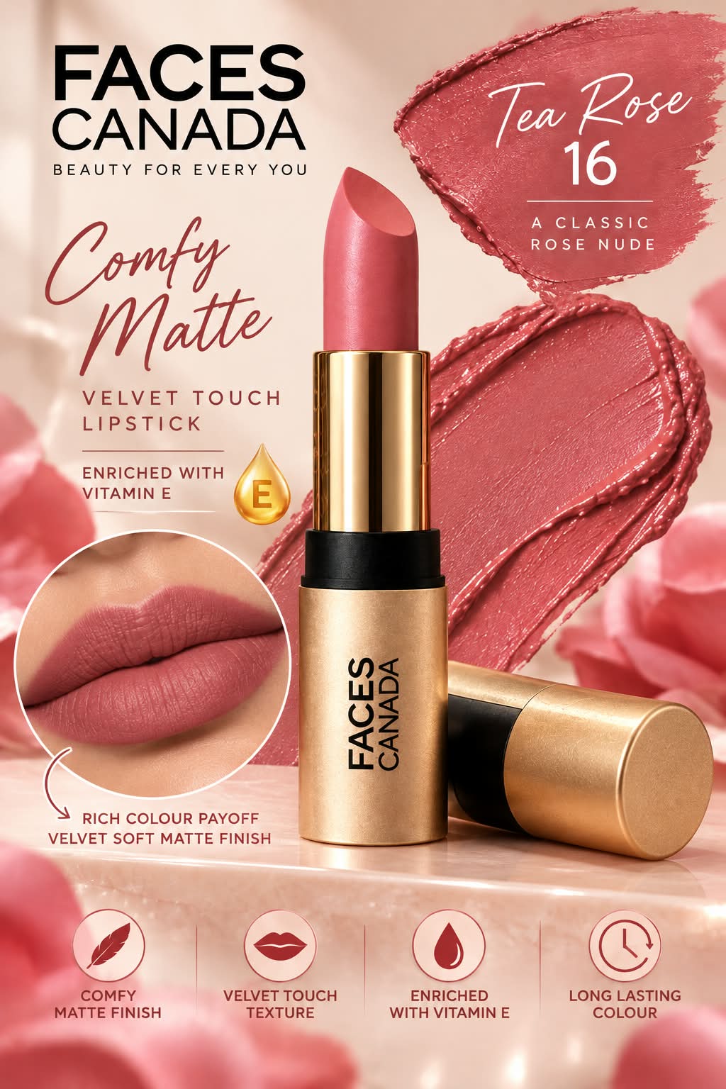 Faces Canada Comfy Matte Velvet Touch LIpstick