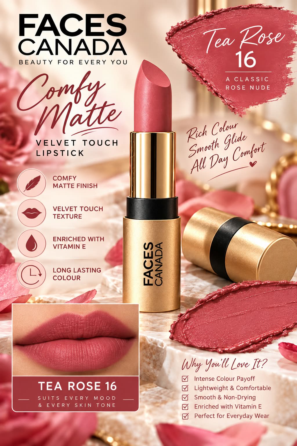 Faces Canada Comfy Matte Velvet Touch LIpstick