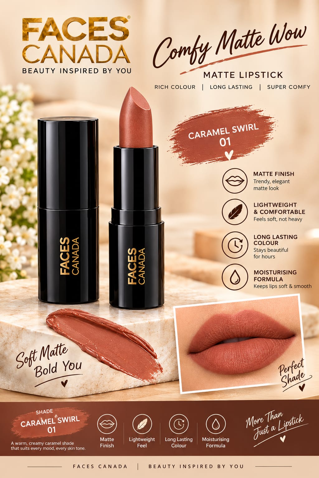 Faces Canada Comfy Matte Wow Lipstick