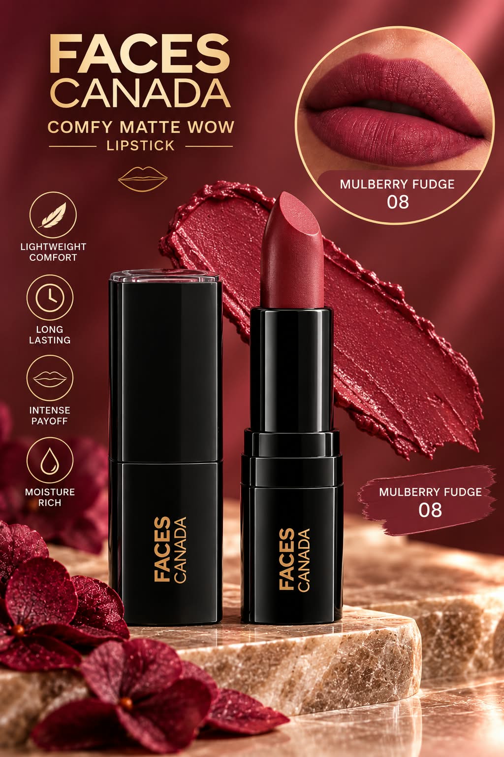 Faces Canada Comfy Matte Wow Lipstick