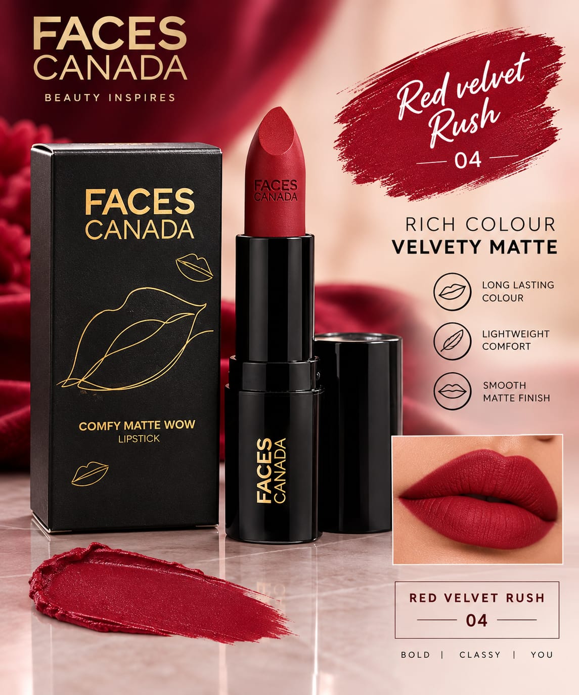 Faces Canada Comfy Matte Wow Lipstick