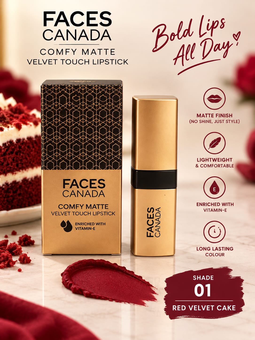 Faces Canada Comfy Matte Velvet Touch LIpstick