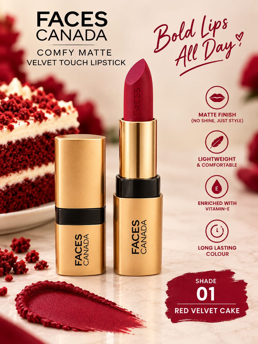 Faces Canada Comfy Matte Velvet Touch LIpstick