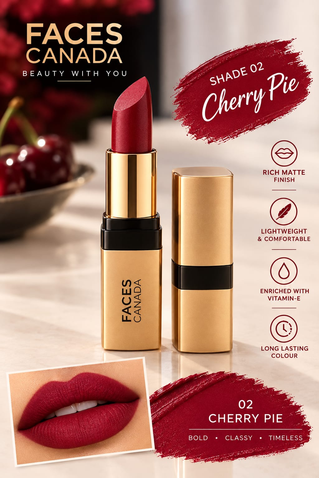 Faces Canada Comfy Matte Velvet Touch LIpstick