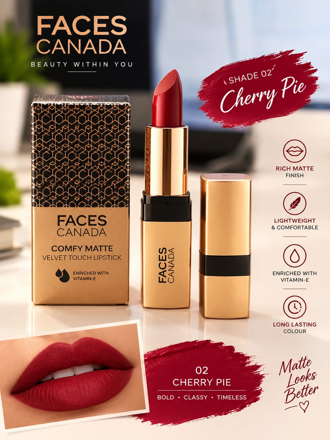 Faces Canada Comfy Matte Velvet Touch LIpstick