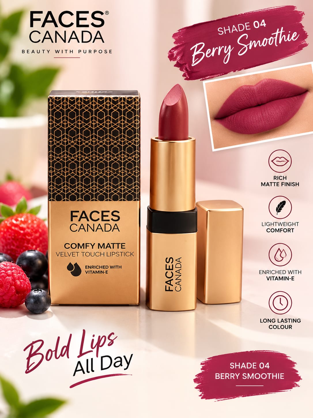 Faces Canada Comfy Matte Velvet Touch LIpstick