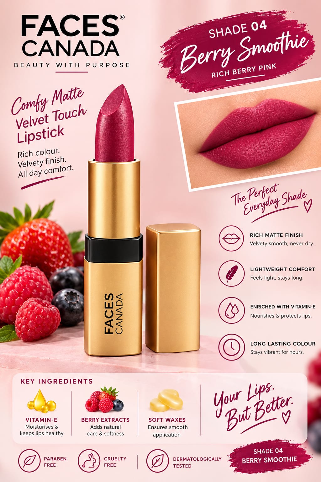 Faces Canada Comfy Matte Velvet Touch LIpstick