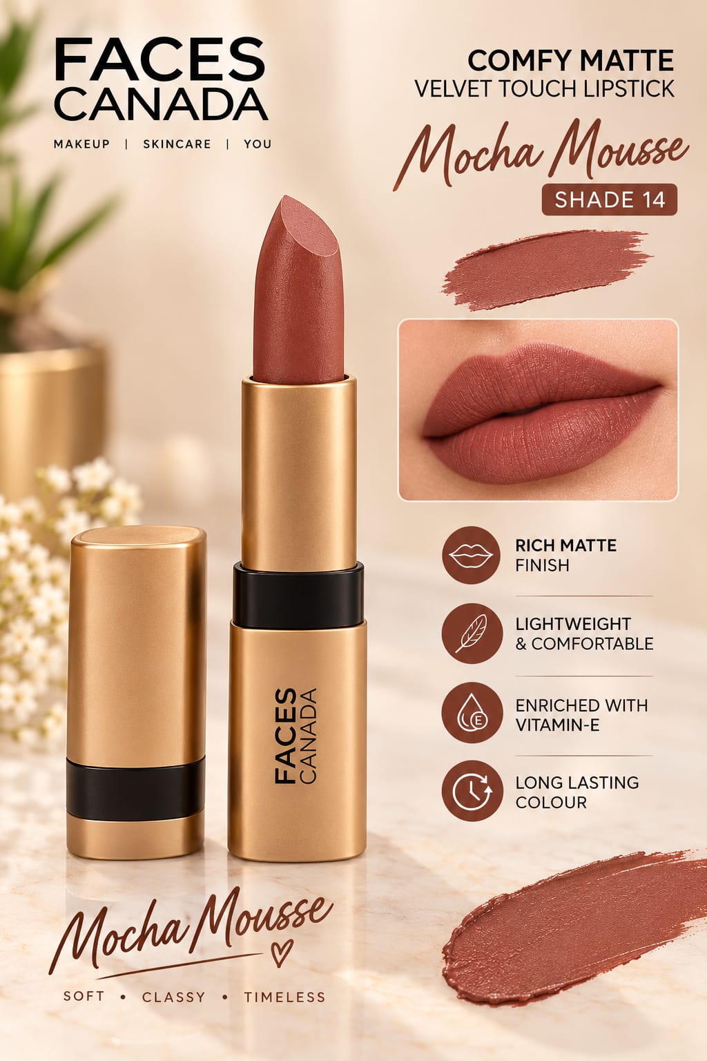 Faces Canada Comfy Matte Velvet Touch LIpstick
