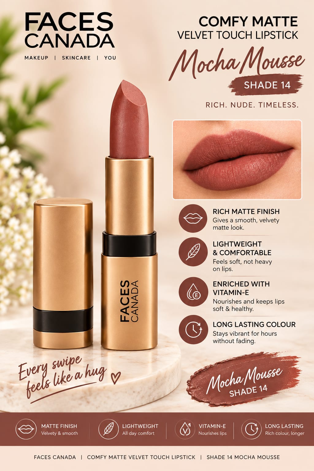 Faces Canada Comfy Matte Velvet Touch LIpstick